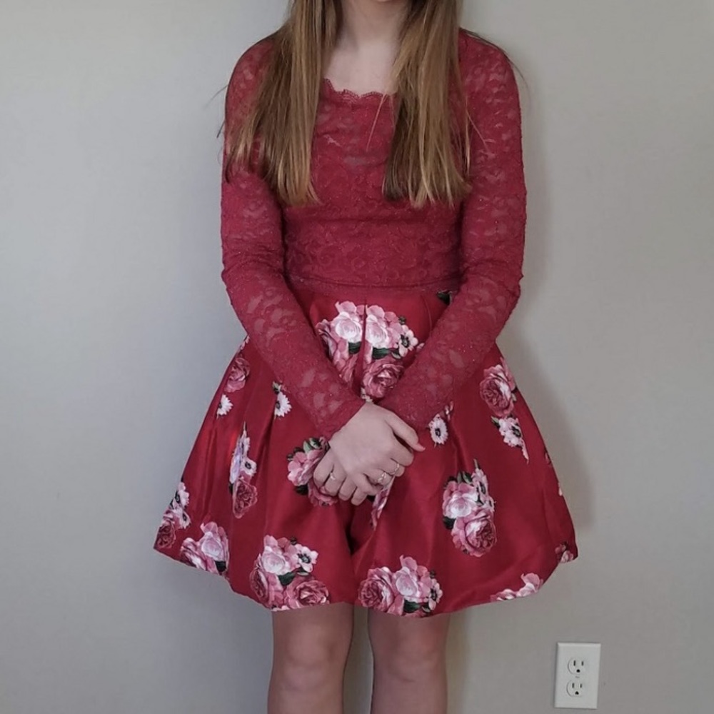 floral two-piece dress